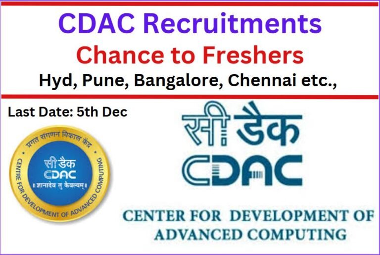 Fresher Jobs: C-DACలో భారీగా ఉద్యోగాలు – Dec 5th Last Date