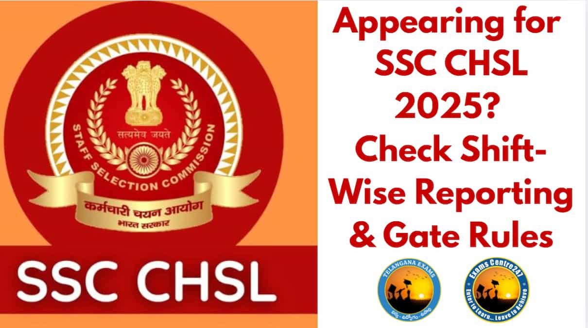 SSC CHSL 1 - Telangana Exams ssc chsl exam date