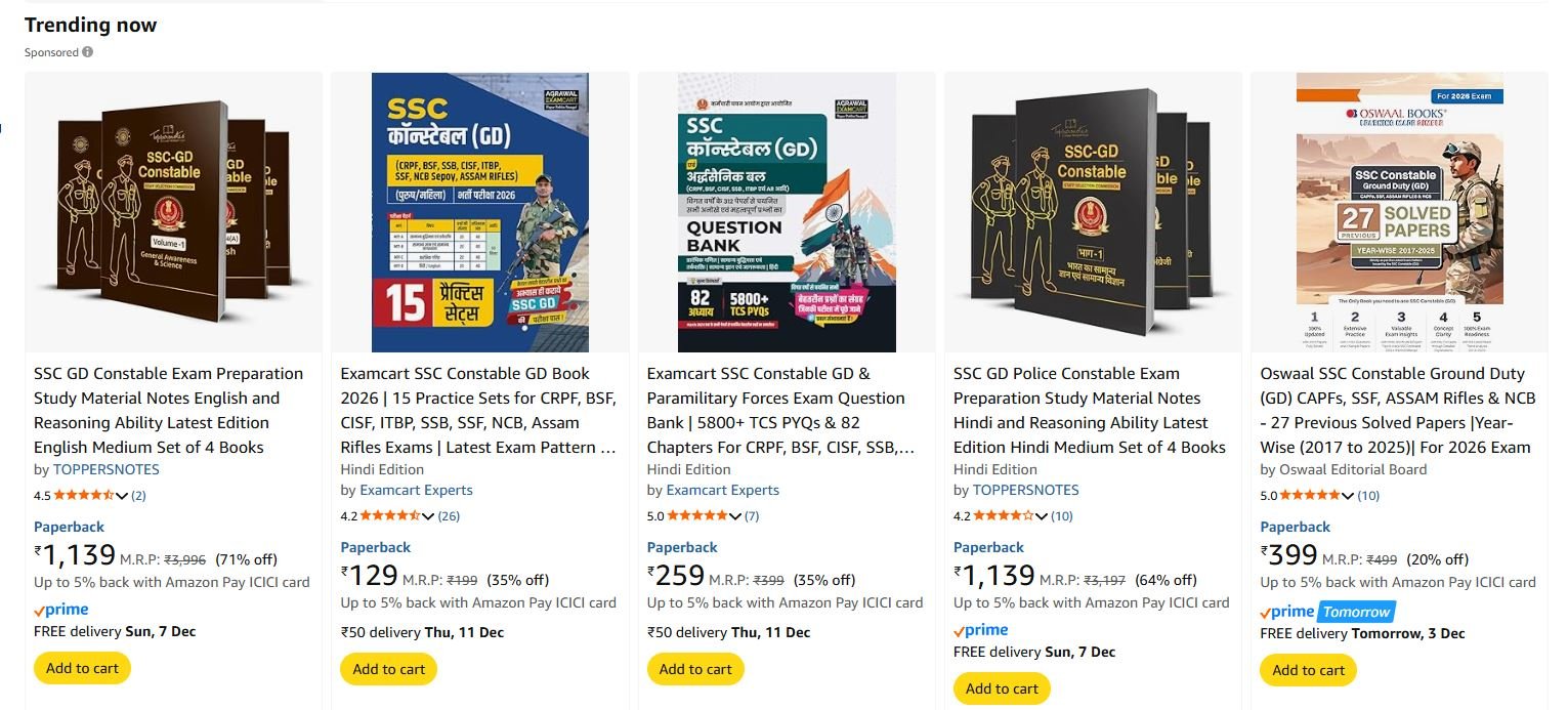 SSC GD Constable 2026 Books